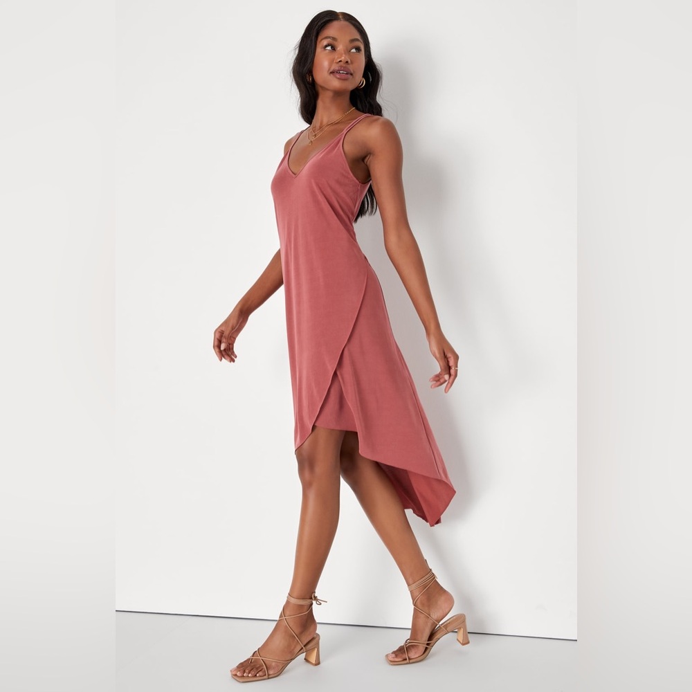 Lush Washed Red High-Low Dress - Picture 10 of 10
